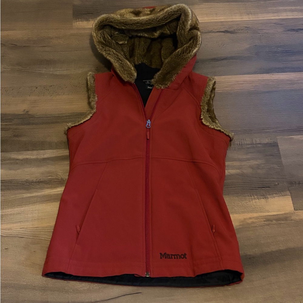 Womens Marmot Scarlet Hooded Vest Size Small